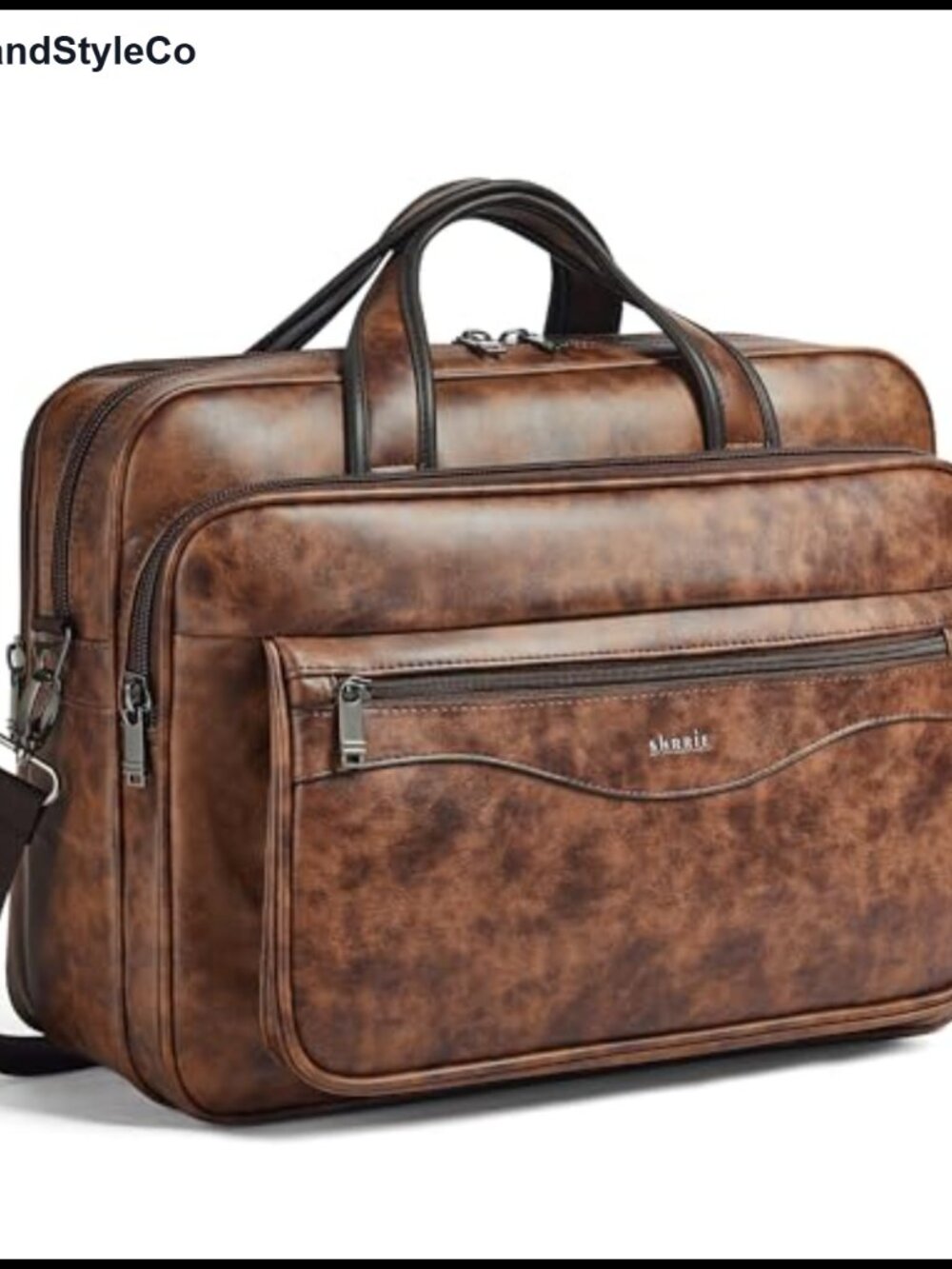Vegan Leather Laptop Bag 17-17.3 Inch Messenger Briefcase